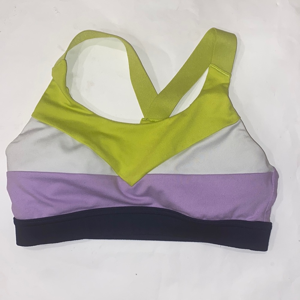 DSG Sports Bra Racer Back Straps Navy Purple Green Girls 14 Large